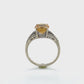 10K White Gold Diamond Citrine Lady's Fashion Ring; 1.8DWT; Size 7