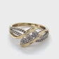 10K Yellow Gold Diamond Lady's Fashion Ring; 1.6DWT; Size 7