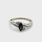 10K White Gold Diamond & Sapphire Lady's Ring; 0.5CTW; 2.5g; Size 9