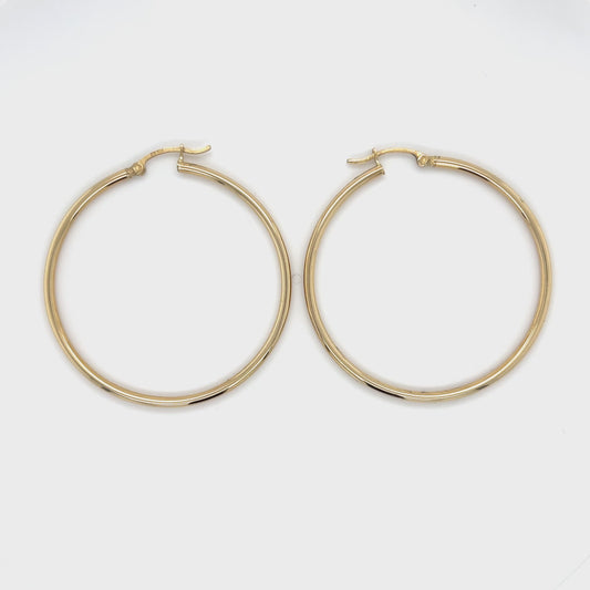 10K Yellow Gold Hoop Earrings; 1.8DWT; 2.8g