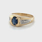 14K Yellow Gold Diamond & Sapphire Gentleman's Ring; 3.2DWT; Size 10.75