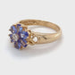 14K Yellow Gold Amethyst & Diamond Ring; 2.1DWT; Size 6