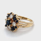 14K Yellow Gold Diamond & Sapphire Lady's Fashion Ring; 3.0DWT; Size 5