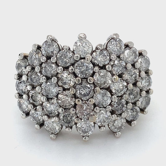 10K White Gold Diamond Lady's Fashion Ring; 7.9DWT: Size 8.5