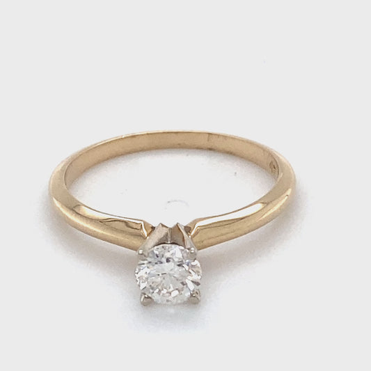 14K Yellow Gold Diamond Ring; 0.47CTW; Size 6.5; 2.1g