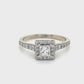 14K White Gold Diamond 0.62ctw Halo Engagement Ring; 3.3g