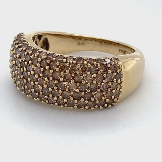 14K Yellow Gold Diamond Ring; 1.00CTW; Size:9; 9.1g
