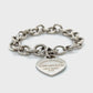925 Sterling Silver Return To Tiffany & Co. 7.25" Enamel Heart Bracelet