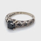 10K White Gold Black Diamond Solitaire Ring; 1.7DWT; Size 7.5