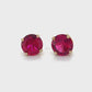 14K Yellow Gold Red Stone Stud Earrings; 1.5DWT; 2.3g