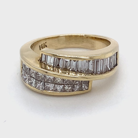 14K Yellow Gold Diamond Ring; 2.00CTW; Size 7; 8.0g