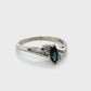 10K White Gold Diamond & Sapphire Lady's Ring; 0.5CTW; 2.5g; Size 9