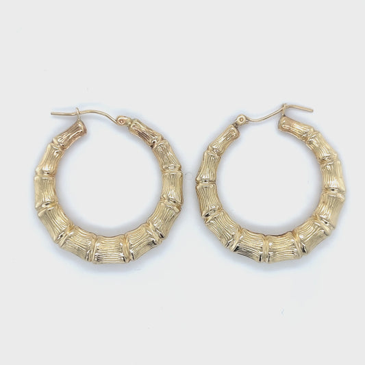 10K Yellow Gold Hoop Earrings; 4.4g