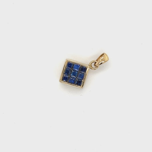 14K Yellow Gold Ruby/Sapphire Pendant; 2g