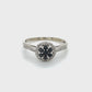 10K White Gold Sapphire Lady's Accent Ring; Size 7