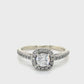 14K White Gold Diamond 0.75ctw Halo Engagement Ring; 3.0g