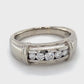 14K White Gold Diamond Unisex Fashion Ring; 7.8DWT: Size 11