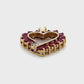 10K Yellow Gold Diamond Ruby Heart Pendant; 0.20CTW; 2.4g