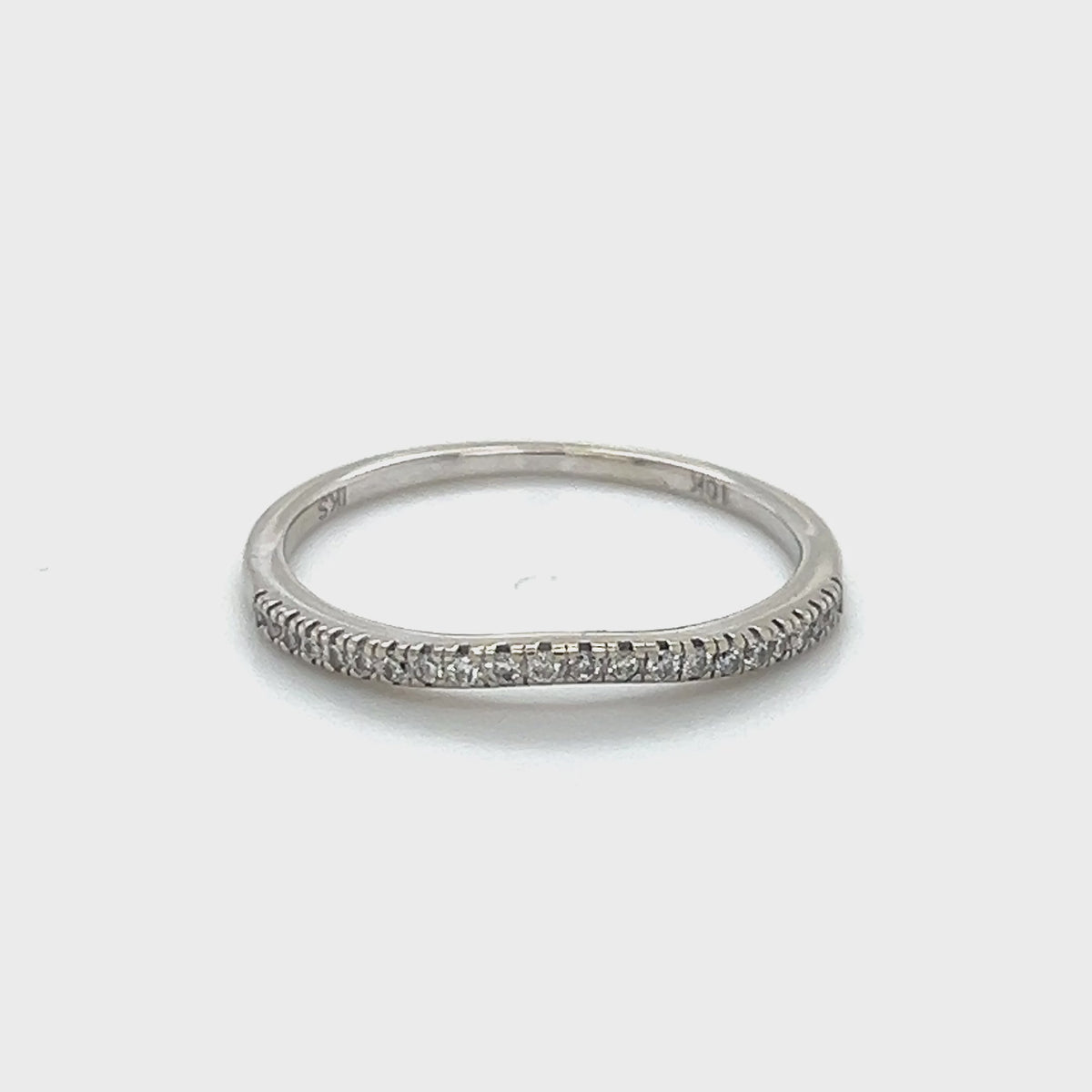 10K White Gold Diamond Lady's Fashion Ring; Size 9