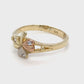14K 3-Tone Yellow, White & Rose Gold Cubic Zirconia Ring; 1.6DWT; 2.4g; Size 7.5
