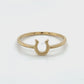 14K Yellow Gold Horseshoe Lady's Fashion Ring; 0.7DWT; Size 7