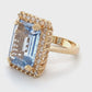 14K Yellow Gold, Blue Topaz & Diamond Ring; 0.28CTW; Size: 6.5; 9.7g