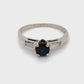 14K White Gold Sapphire & Diamond Ring; 0.16CTW; Size 7
