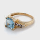 10K Yellow Gold & Blue Stone Ring; 1.8DWT; Size 6