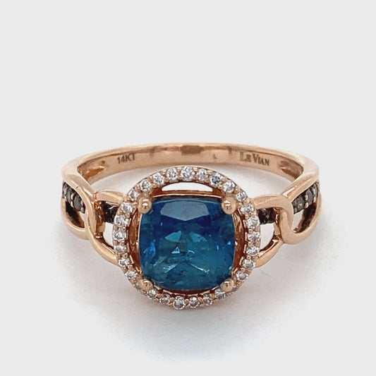 14K Yellow Gold Diamond & Topaz Ring; 2.6DWT; Size 7