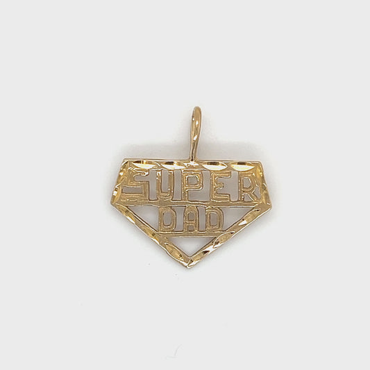 14K Yellow Gold "SUPER DAD" Pendant; 0.7DWT; 1.1g