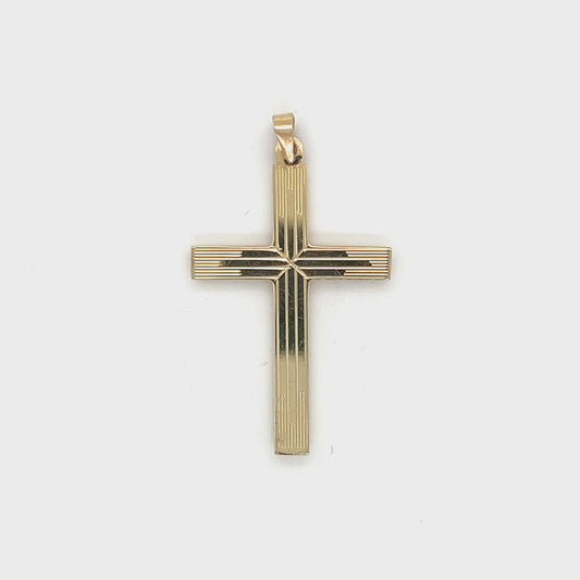 14K Yellow Gold Cross Pendant; 0.7DWT; 1.1g