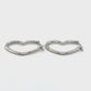 14K White Gold Heart Earrings; 0.4DWT; 0.6g