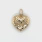 14K Yellow Gold Heart Pendant; 1.3DWT; 2g