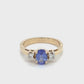 14K Yellow Gold Ring w/ Tanzanite + 2x Diamonds; 0.10CTW; Size 6; 3.0g