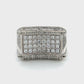 14K White Gold Diamond Gentleman's Fashion Ring; Size 11