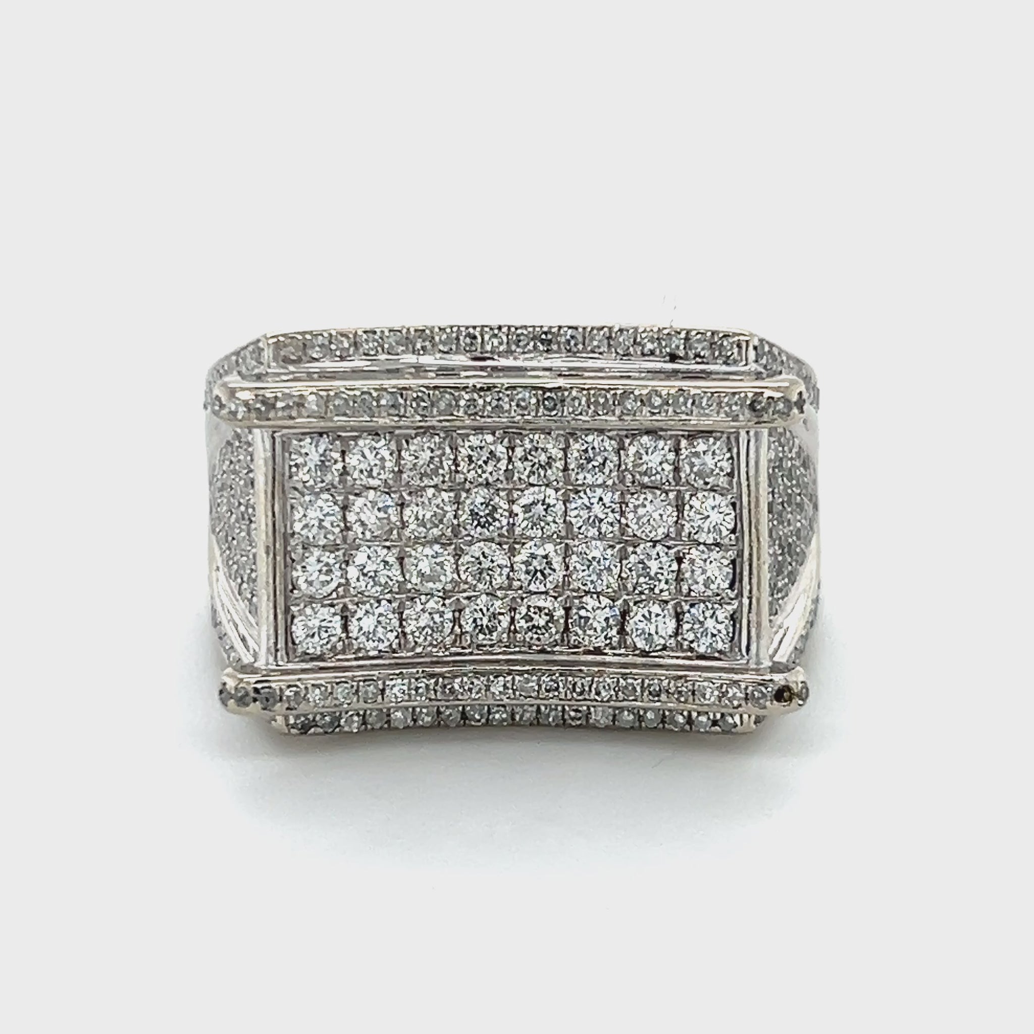 14K White Gold Diamond Gentleman's Fashion Ring; Size 11