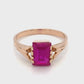 14K Rose Gold Synthetic Ruby Ring; 1.80DWT; 2.8g; Size 7