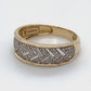 14K Two-Tone Gold (White/Yellow) Diamond Ring; 0.15CTW; Size 9; 3.4g