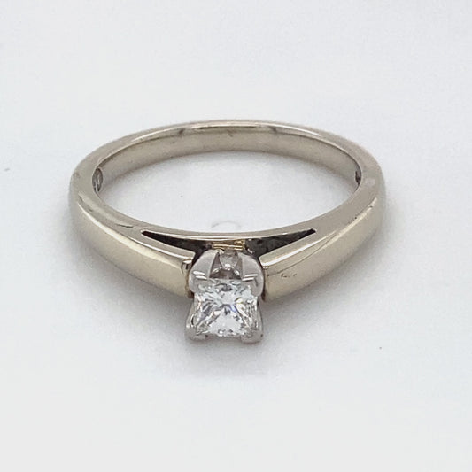 14K White Gold Diamond Solitaire Ring; 0.32CTW; Size 7; 4.2g