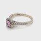 14K White Gold Diamond & Pink Tourmaline Ring; 1.5DWT; Size 4