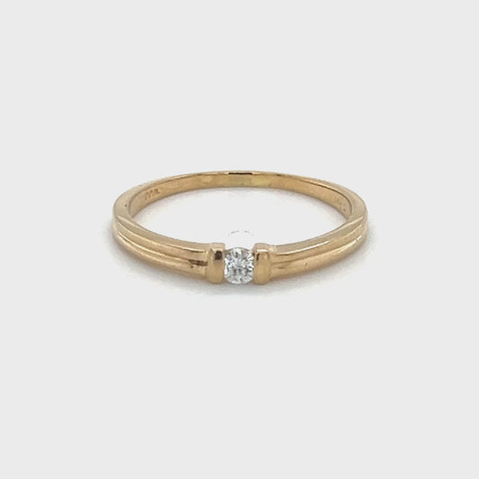 14K Yellow Gold Diamond Lady's Fashion Ring; Size 7