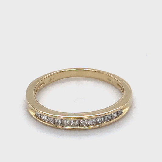 14K Yellow Gold Diamond Lady's Wedding Ring; 1.3DWT; Size 5.5