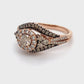 10K Rose Gold Halo Diamond Ring; 0.75CTW; Size 6; 3.8g
