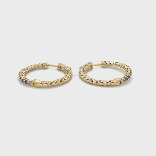 14K Yellow Gold Diamond Earrings; 1.56CTW; 5.4g