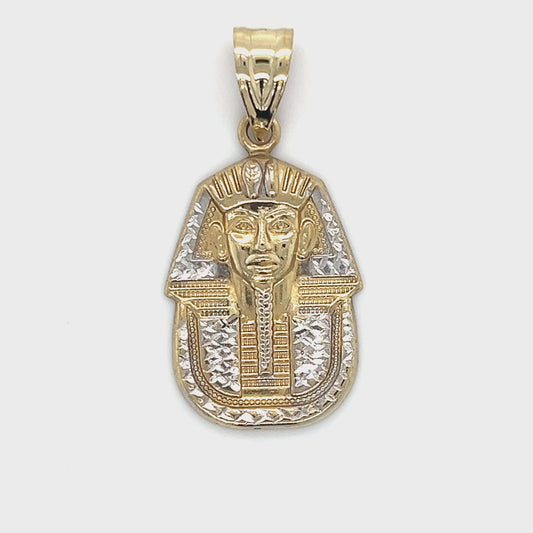 10K Two-Tone Gold Pharaoh Pendant; 1.4DWT; 2.2g