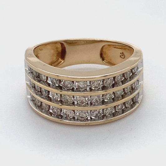 14K Yellow Gold Diamond Ring; 1.0CTW; Size: 7; 5.5g