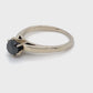 14K White Gold Black Diamond Ring; 1.0CTW; Size 7.5