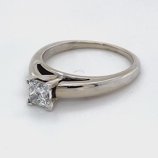 14K White Gold Diamond Solitaire Ring; 0.62CTW; Size 7.25; 4.2g