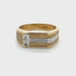 10K Two-Tone Gold Diamond Gentleman's Ring; 3.9g; Size 10