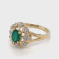14K Yellow Gold Emerald & Diamonds Ring; 1.6DWT; 2.5g; Size 6